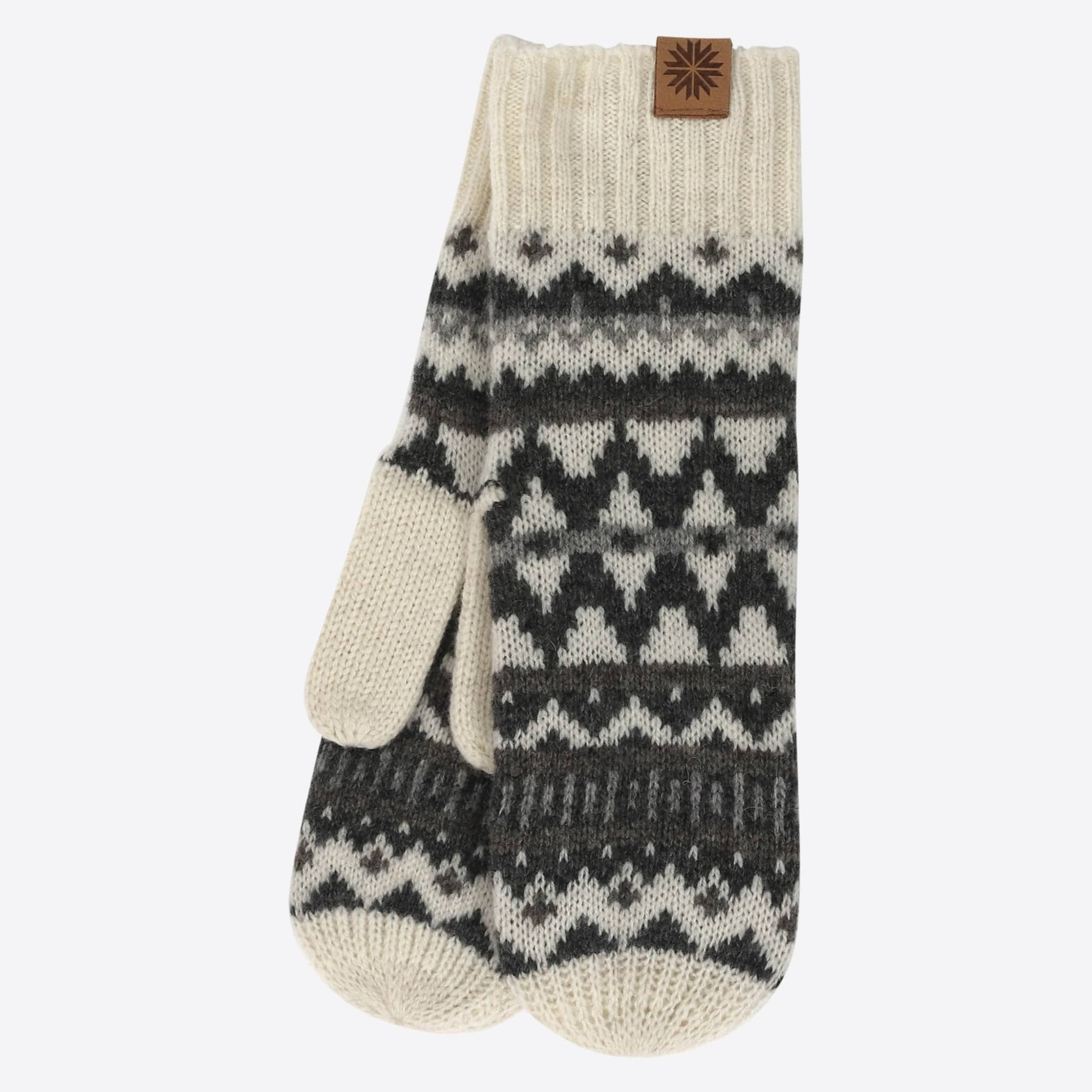 Miðfjall traditional Nordic patterned wool mittens